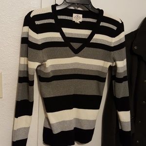 Black and white striped sweater